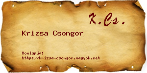 Krizsa Csongor névjegykártya