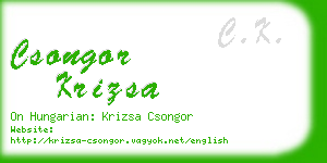 csongor krizsa business card